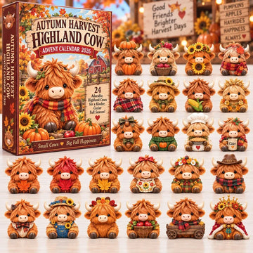 Highland Cow Advent Calendar 2026 - 24-Day Countdown, Acrylic Charms-1