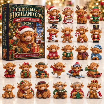 Highland Cow Advent Calendar 2026 - 24-Day Countdown, Acrylic Charms-10