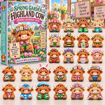 Highland Cow Advent Calendar 2026 - 24-Day Countdown, Acrylic Charms-2