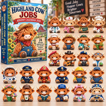 Highland Cow Advent Calendar 2026 - 24-Day Countdown, Acrylic Charms-4