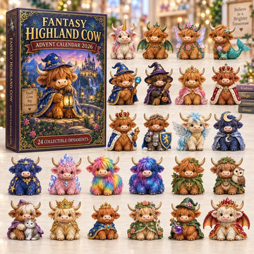 Highland Cow Advent Calendar 2026 - 24-Day Countdown, Acrylic Charms-5