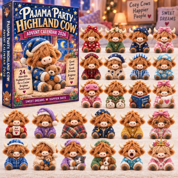 Highland Cow Advent Calendar 2026 - 24-Day Countdown, Acrylic Charms