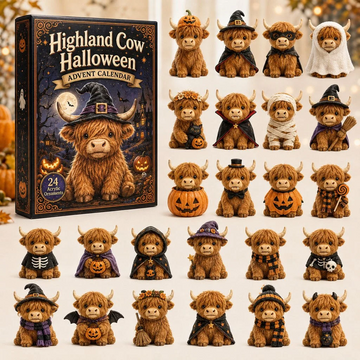 Highland Cow Halloween Advent Calendar 2026 - 24-Day Countdown, Acrylic Charms Every Day Bring New Suprises