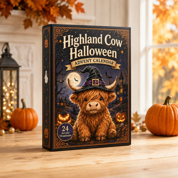 Highland Cow Halloween Advent Calendar 2026 - 24-Day Festive Countdown, Acrylic Charms Blind Box - Gift For Cute Collectors158