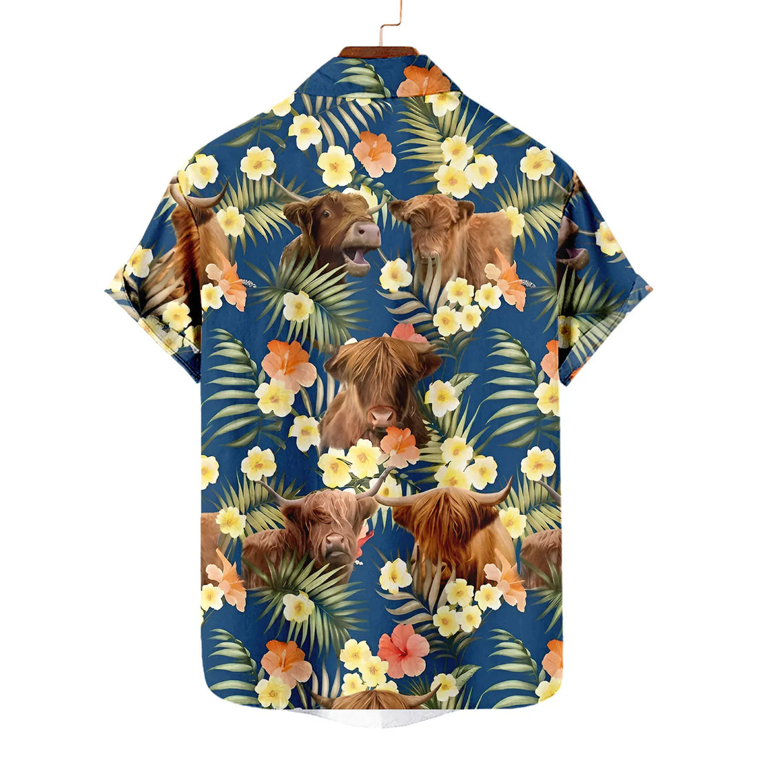 Highland Cow Hawaiian Shirt – Cute Floral Tropical Aloha