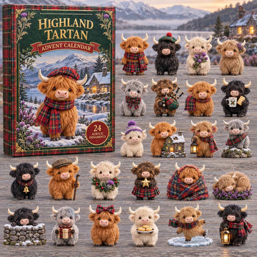 Highland Tartan Advent Calendar 2026 - 24-Day Countdown, Acrylic Charms