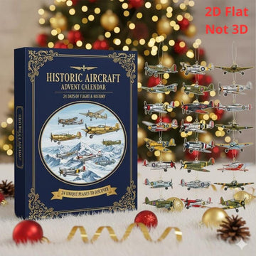 Historic Aircraft Advent Calendar 24 Mini Plane Ornaments Aviation Gift For Pilot 2026 Adult Advent Calendar History Buff Gift