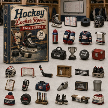 Hockey Locker Room Advent Calendar 2026 - 24-Day Countdown, Acrylic Charms Every Day Bring New Suprises