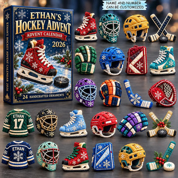 Hockey Winter Gear Advent Calendar 2026 - 24-Day Countdown, Acrylic Charms