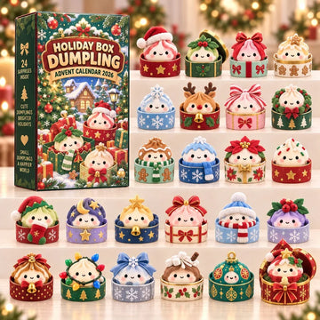 Holiday Box Dumpling Advent Calendar 2026 - 24-Day Countdown, Acrylic Charms