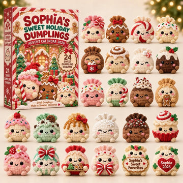 Holiday Dumpling Advent Calendar 2026 - 24-Day Countdown, Acrylic Charms