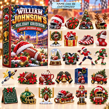 Holiday Gridiron Advent Calendar 2026 - 24-Day Countdown, Acrylic Charms Every Day Bring New Suprises
