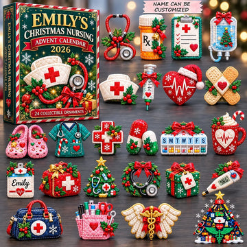 Holiday Nursing Care Advent Calendar 2026 - 24-Day Countdown, Acrylic Charms