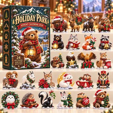 Holiday Park Advent Calendar 2026 - 24-Day Countdown, Acrylic Charms