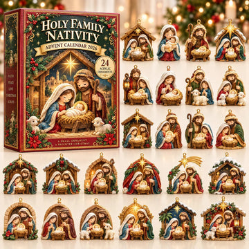 Holy Family advent calendar 2026 - 24-Day Countdown, Acrylic Charms