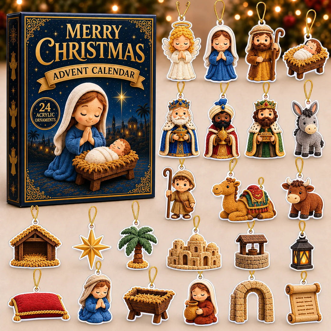 Holy Night Advent Calendar 2026 - 24-Day Festive Countdown, Acrylic Charms Blind Box - Gift For Religious Collectors74