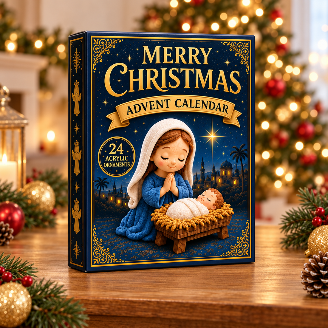 Holy Night Advent Calendar 2026 24 Day Festive Countdown Acrylic Charms Blind Box Gift For Religious Collectors