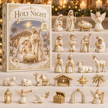 Holy Night Ivory Nativity Advent Calendar 2026 - 24-Day Countdown, Acrylic Charms