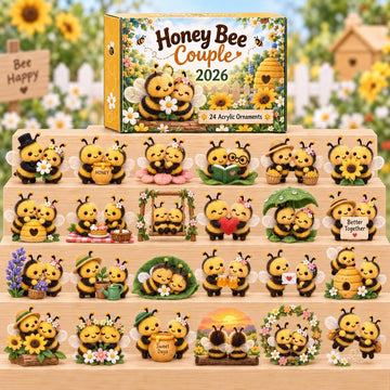 Honey Bee Couple Advent Calendar 2026 - 24-Day Countdown, Acrylic Charms