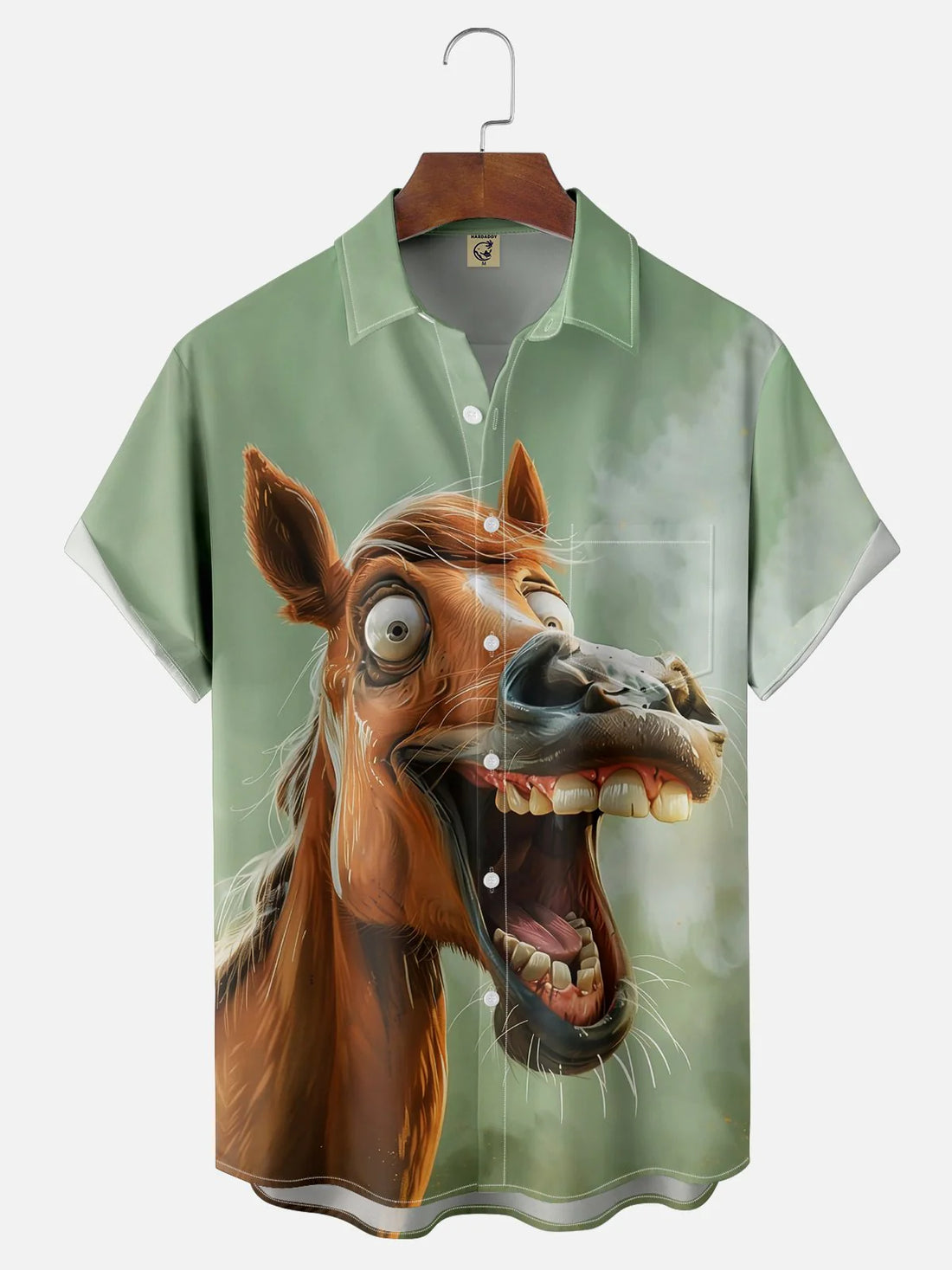 Horse Chest Pocket Hawaiian Shirt