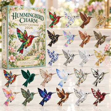 Hummingbird Charm Advent Calendar 2026 - 24-Day Countdown, Acrylic Charms