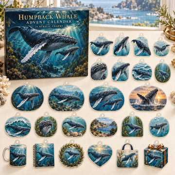 Humpback Whale Advent Calendar 2026 - 24-Day Countdown, Acrylic Charms