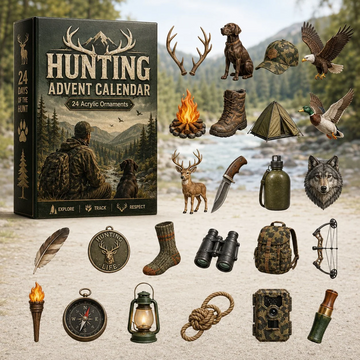 Hunting Gear Advent Calendar 2026 - 24-Day Countdown, Acrylic Charms Every Day Bring New Suprises