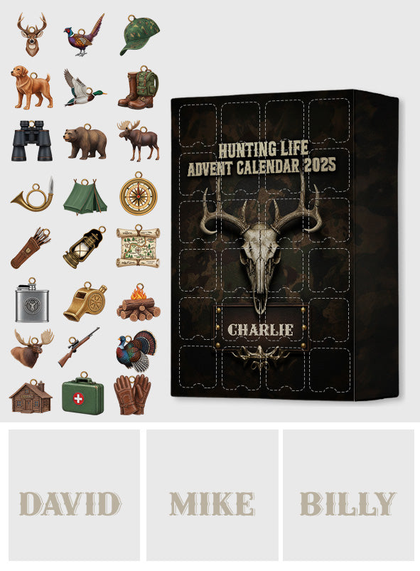 Hunting Life Blind Box Personalized Hunting Advent Calendar With Ornaments 24 Acrylic Ornament Countdown To Christmas