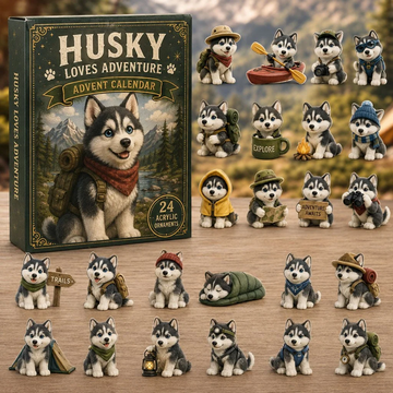 Husky Winter Adventure Advent Calendar 2026 - 24-Day Countdown, Acrylic Charms Every Day Bring New Suprises