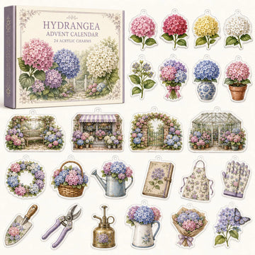 Hydrangea Advent Calendar 2026 - 24-Day Countdown, Acrylic Charms