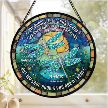 In Every Beam Of Light I Feel You Near Personalized Window Stained Glass Memorial Gift Sympathy Gift For Loss Of Loved One