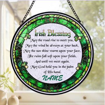 Irish Blessing St Patricks Day Personalized Window Hanging Suncatcher St Patricks Day Decor St Patricks Day Gift Irish Gift