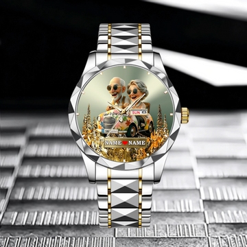 I Want To Grow Old With You Customized Watch - Personalized Names And Year - Gift For Couple, Him & Her