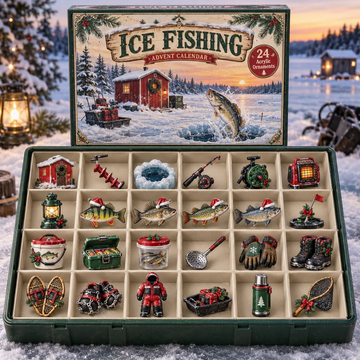 Ice Fishing Advent Calendar 2026 - 24-Day Countdown, Acrylic Charms Every Day Bring New Suprises