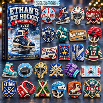 Ice Hockey Game Advent Calendar 2026 - 24-Day Countdown, Acrylic Charms