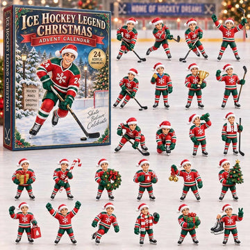 Ice Hockey Legend Christmas Advent Calendar 2026 - 24-Day Countdown, Acrylic Charms