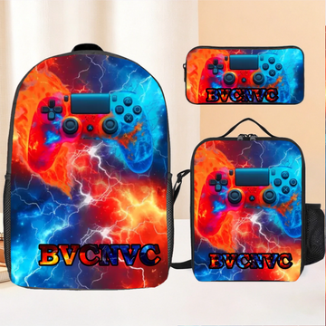 Ice And Fire Game Controller Backpack - Personalized Name - Back-To-School Gifts