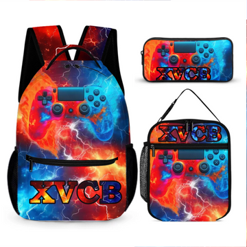 Ice And Fire Game Controller Backpack - Personalized Name - Back-To-School Gifts