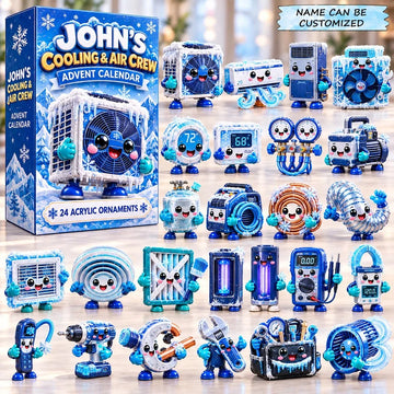 Icy HVAC Advent Calendar 2026 - 24-Day Countdown, Acrylic Charms