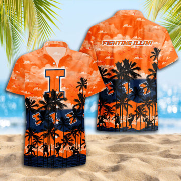 Illinois Fighting Illini Hawaiian Shirt Trending Summer.