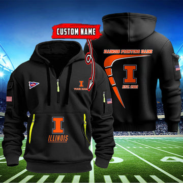Illinois Fighting Illini Quarter Zip Hoodie