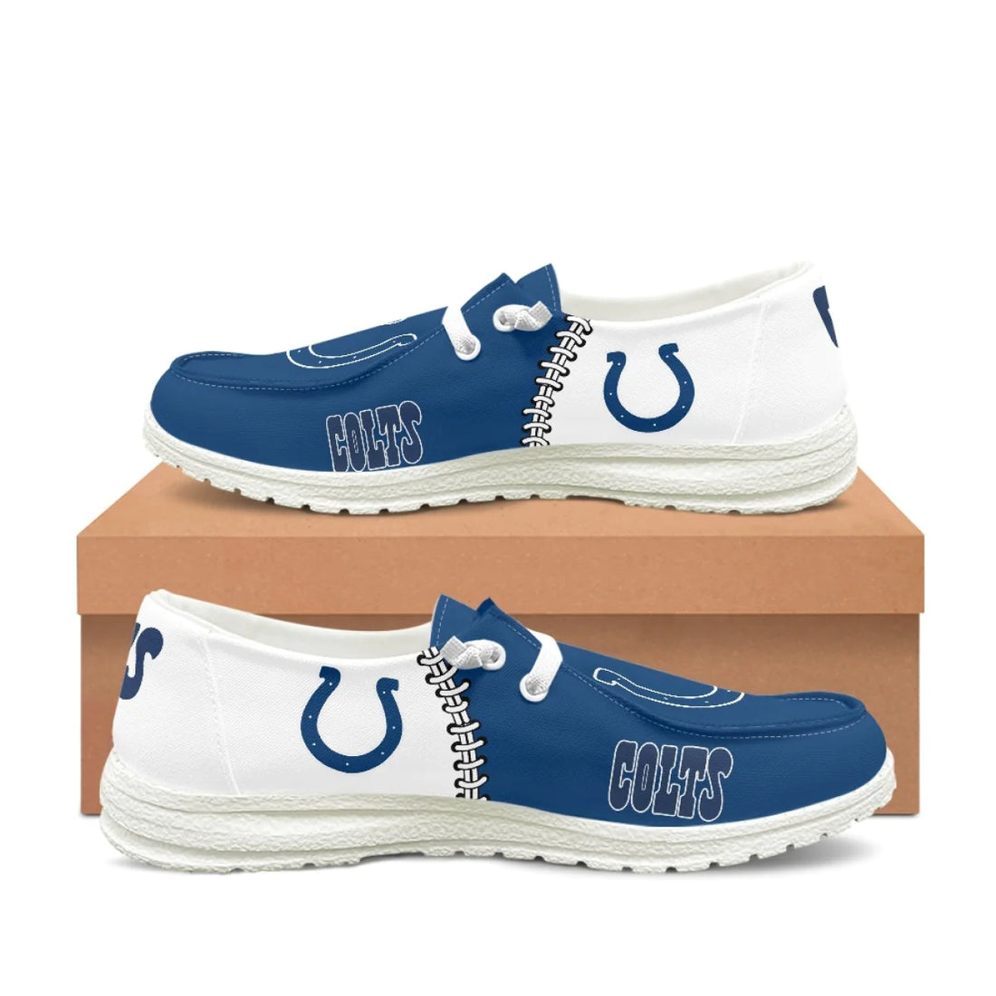 Indianapolis Colts Loafers Colorblock - Inspired By Hey Dudes Shoes Style