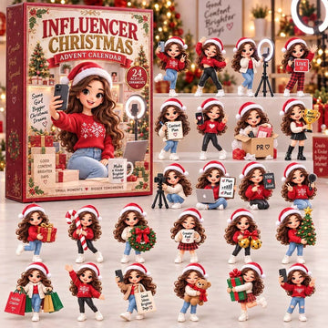 Influencer Christmas Advent Calendar 2026 - 24-Day Countdown, Acrylic Charms