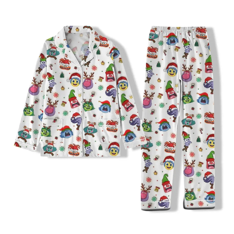 Inside Out Riley Joy Disgust Christmas Pajamas Set, Its Okay To Feel Pajama, Women Pajama Pants, Anxiety Shirt, Disney Family Pj Set