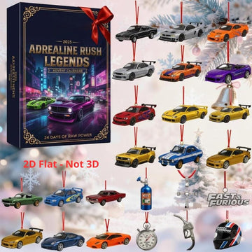 Inspired Car Advent Calendar 2026 Street Legends 24 Mini Car Ornaments Car Guy Gift Tuner Muscle Car Advent Calendars