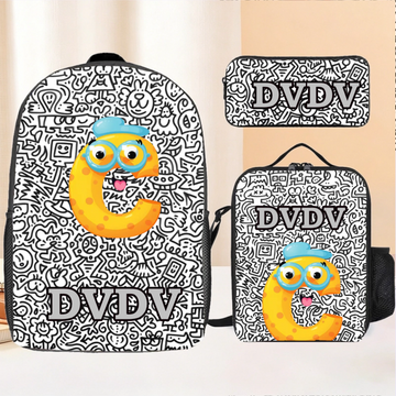 Interesting Graffiti-covered Backpack - Personalized Name