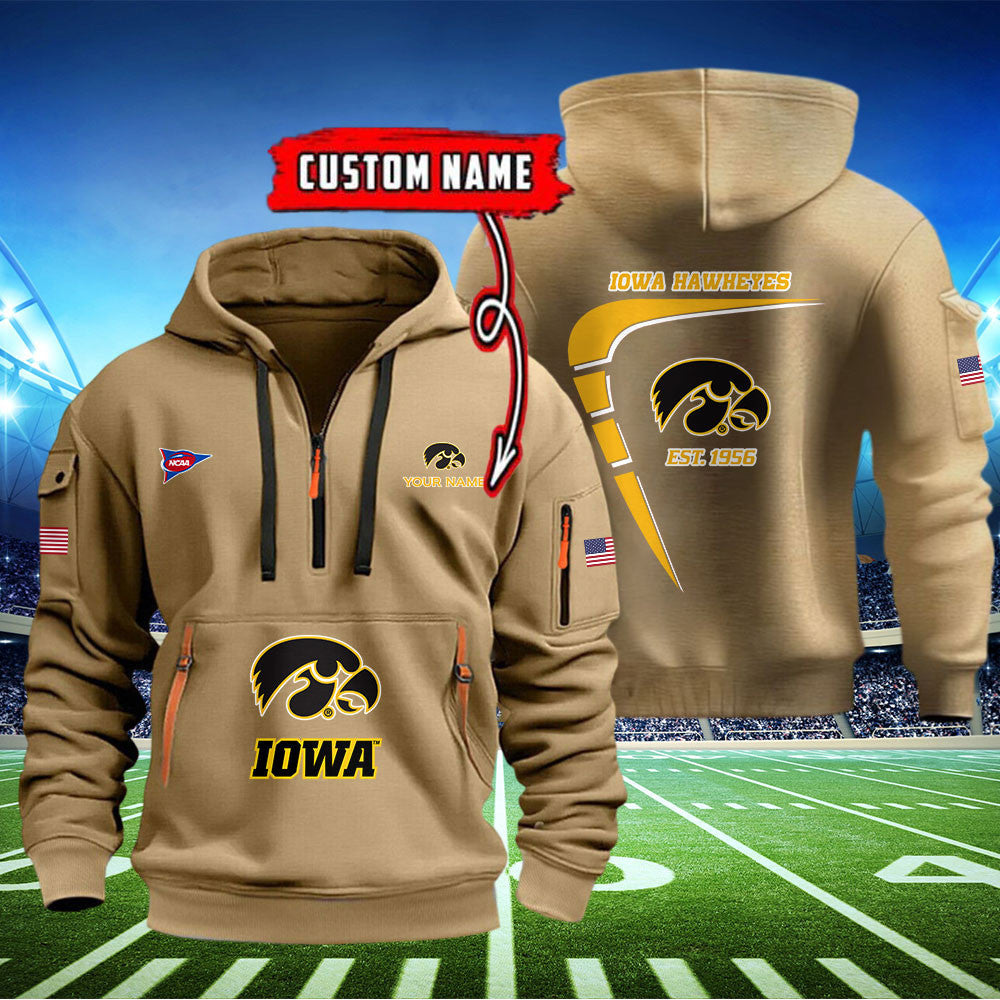 Iowa Hawkeyes Quarter Zip Hoodie Style