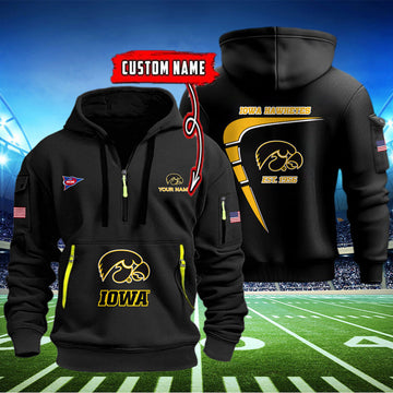 Iowa Hawkeyes Quarter Zip Hoodie Style