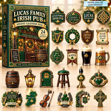 Irish Pub Advent Calendar 2026 - 24-Day Countdown, Acrylic Charms