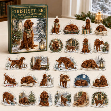 Irish Setter Winter Advent Calendar 2026 - 24-Day Countdown, Acrylic Charms